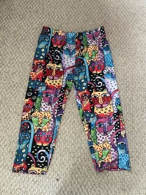 Laurel Burch style Colorful Cat-Patterned Kids Leggings - Multicolor